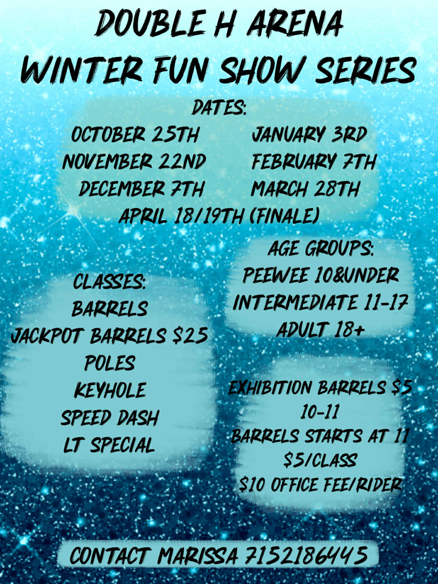 Flyer 1 for Double H Arena Winter Fun Show Series