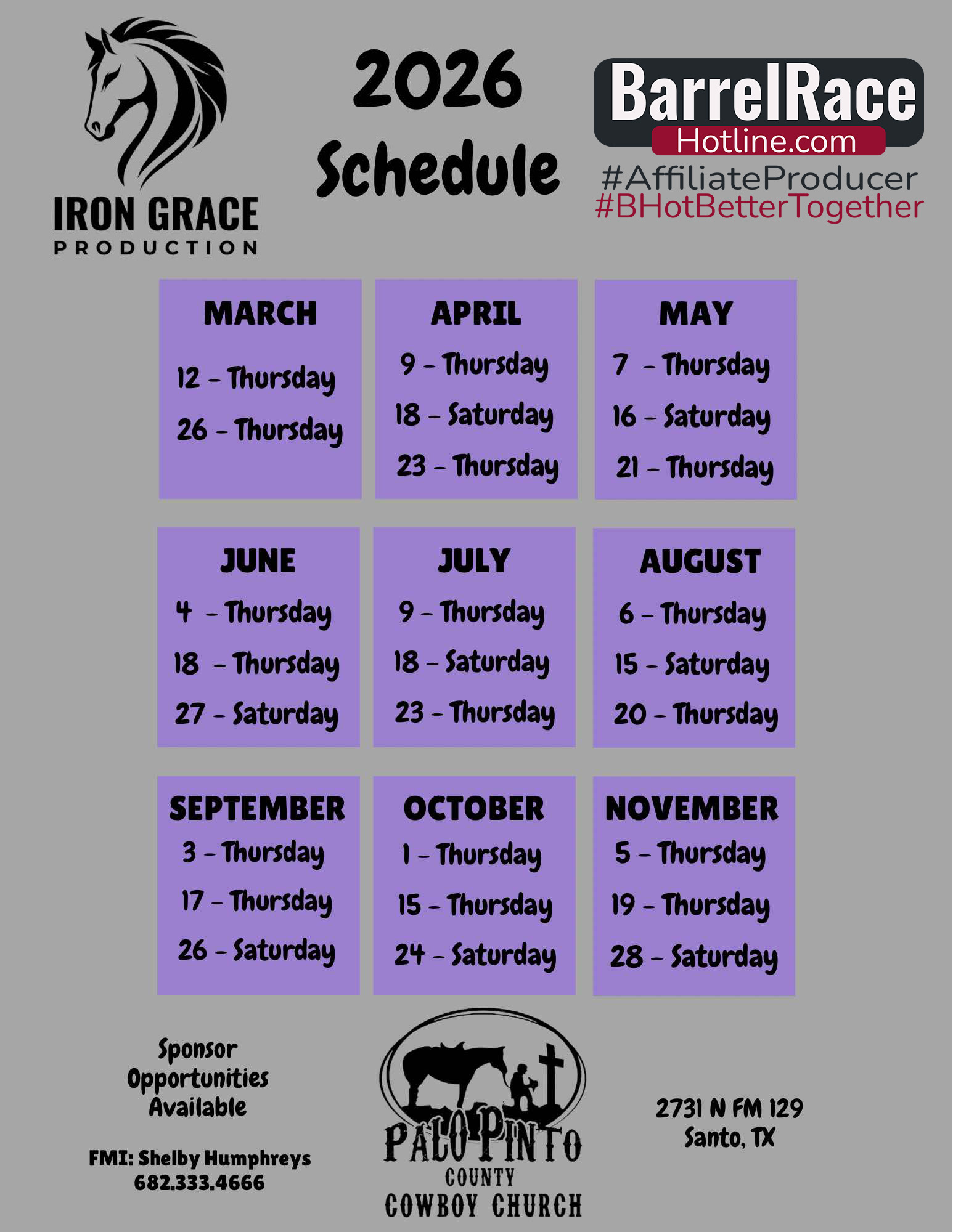 Flyer 1 for Iron Grace Prod. Series | Sponsorships Available