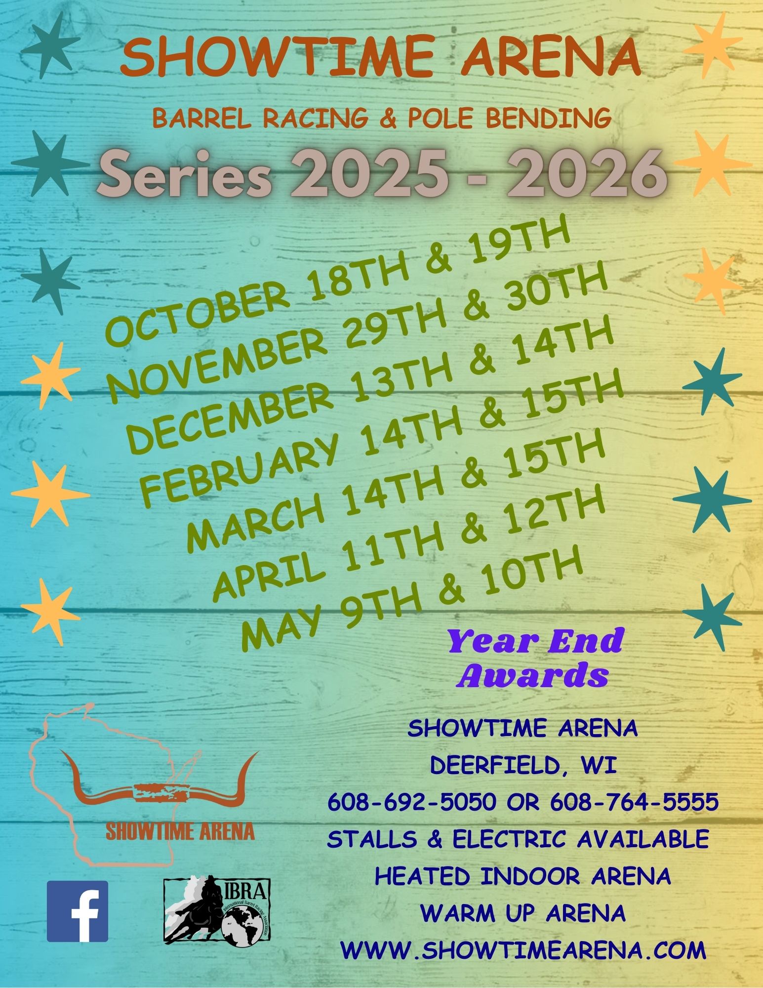 Flyer 1 for Showtime Arena Barrel Racing & Pole Bending Series 2025-2026