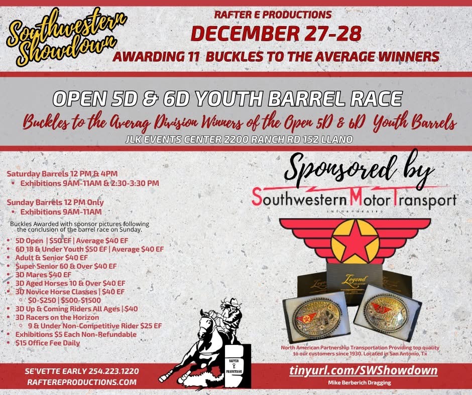 Flyer 1 for Rafter E Productions Southwestern Showdown