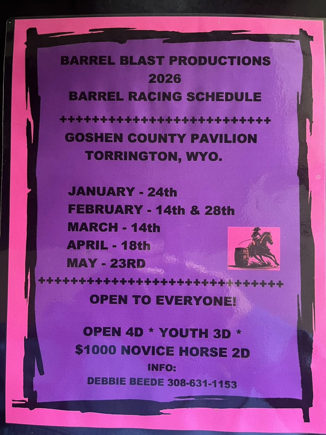 Flyer 1 for Barrel Blast Productions 2026 Schedule
