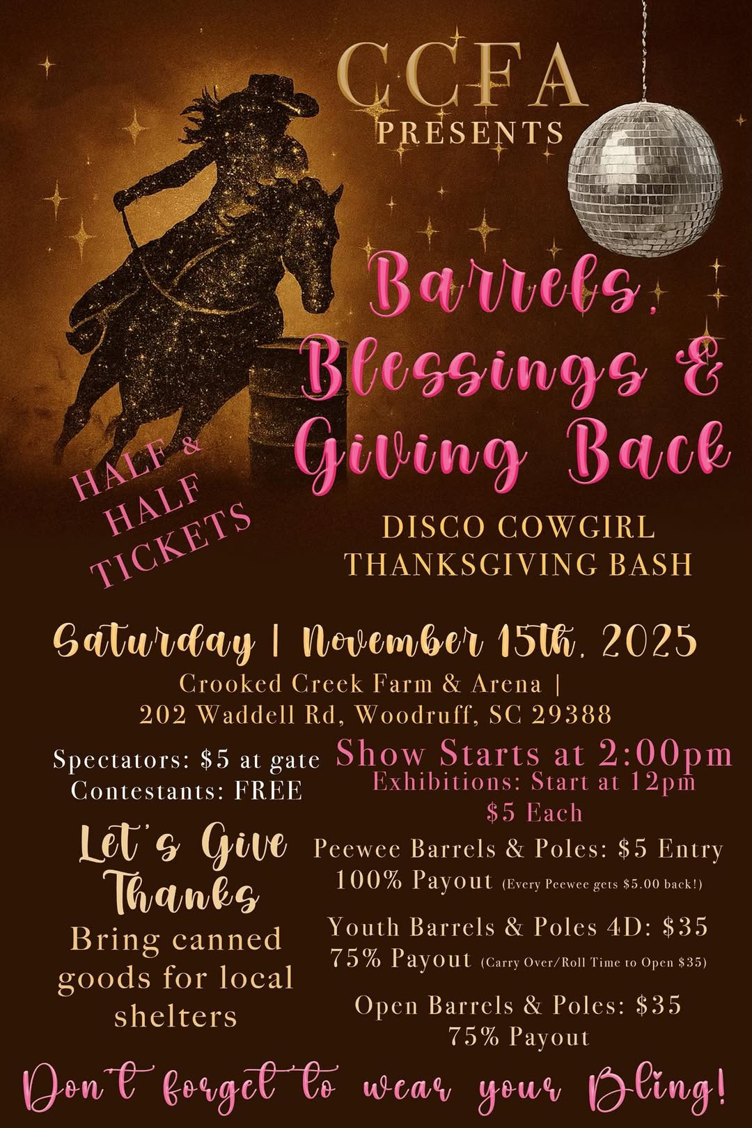 Flyer 1 for Barrels, Blessings & Giving Barrel Race