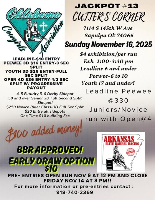 Flyer 1 for Oklahoma Cowgirls Assoc
