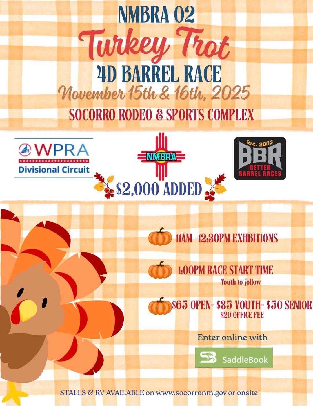 Flyer 1 for NMBRA Turkey Trot 4D Barrel Race