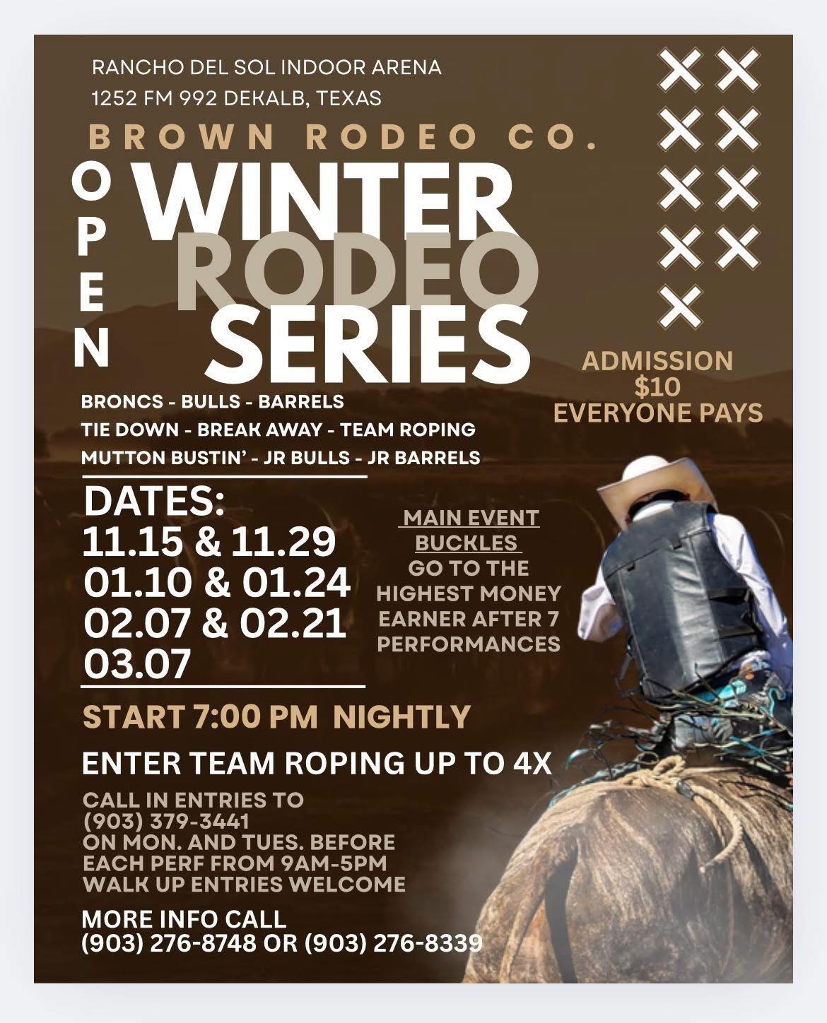 Flyer 1 for Brown Rodeo Co Open Winter Rodeo Series