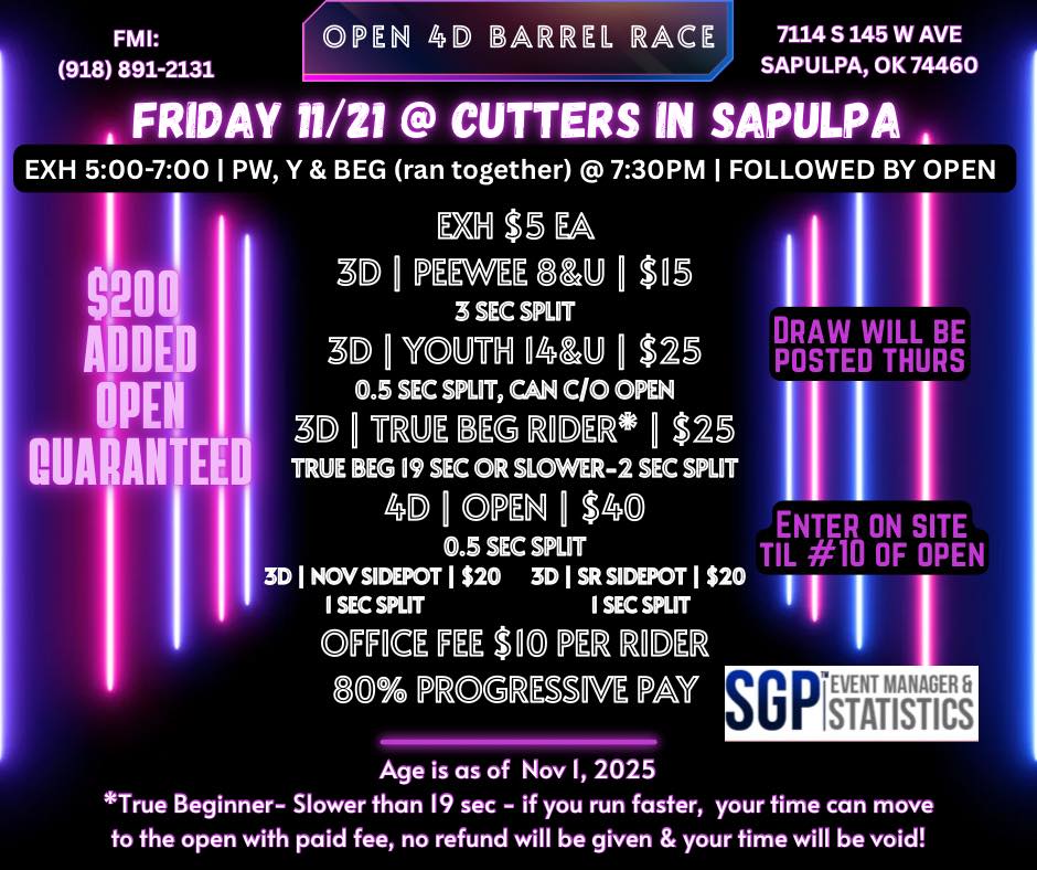 Flyer 1 for Open Barrel Race