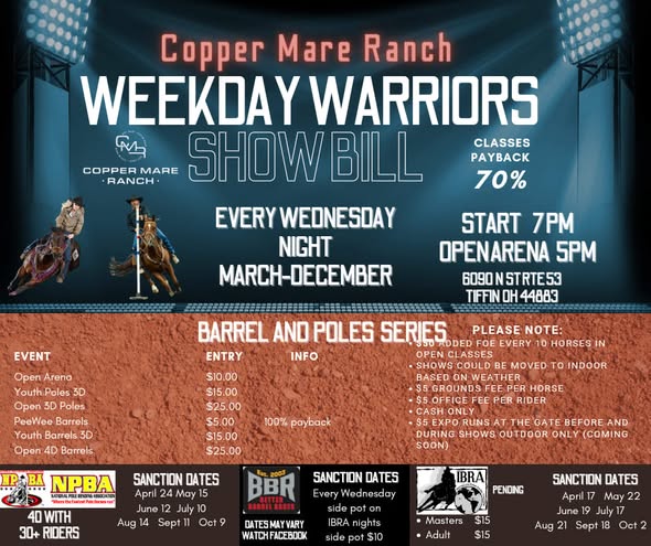 Flyer 1 for Copper Mare Ranch Weekday Warriors