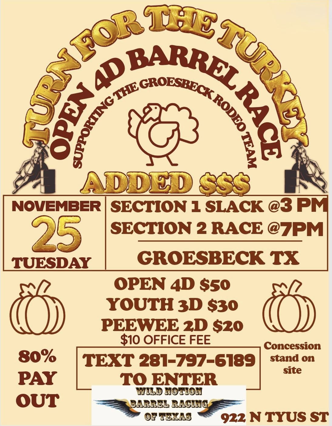 Wild Notion Barrel Racing Turn For The Turkey