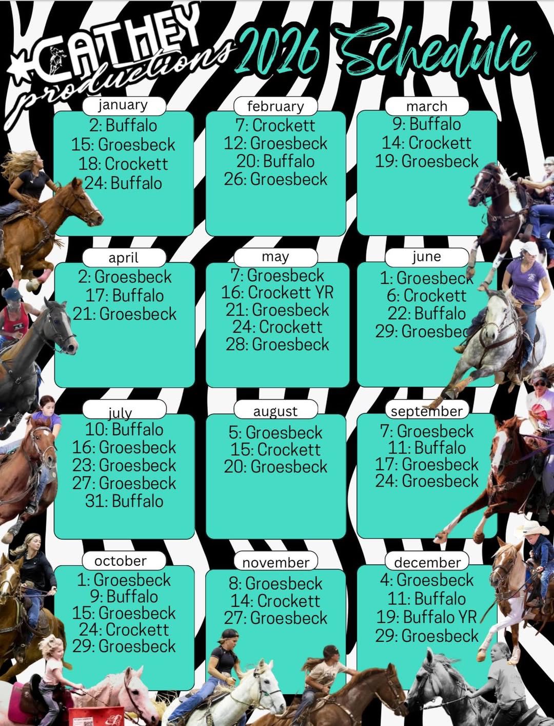 Flyer 1 for Cathey Productions 2016 Schedule