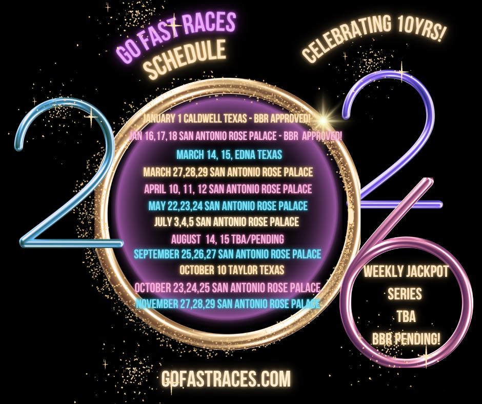 Flyer 1 for Go Fast Races 2026 Schedule
