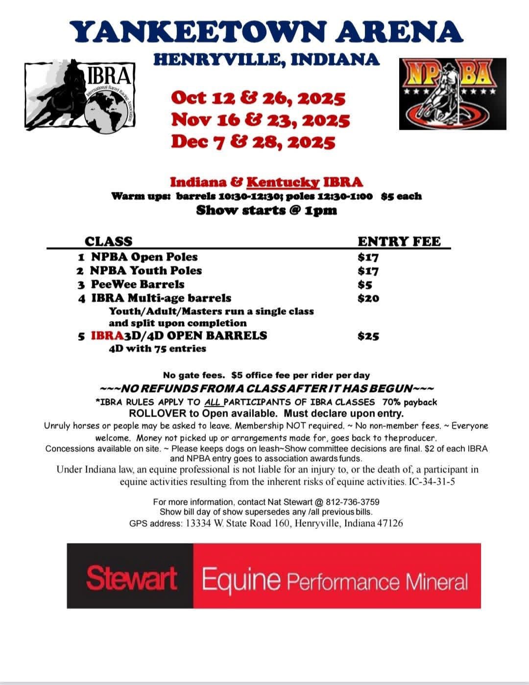 Flyer 1 for Yankeetown Arena IBRA IN & KY Races