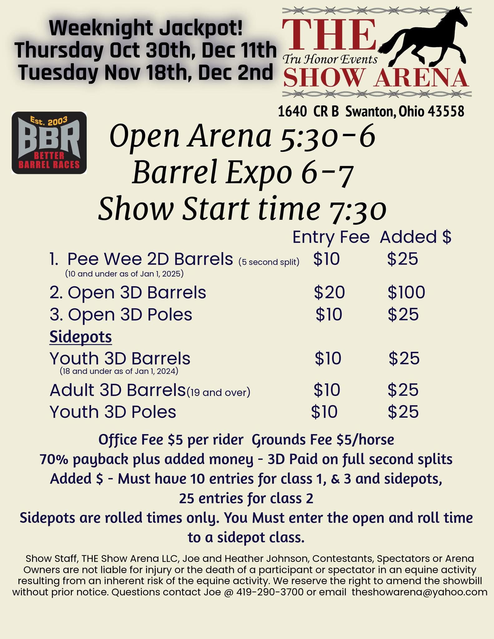 Flyer 1 for Tru Honor Events Weeknight Jackpots 2025