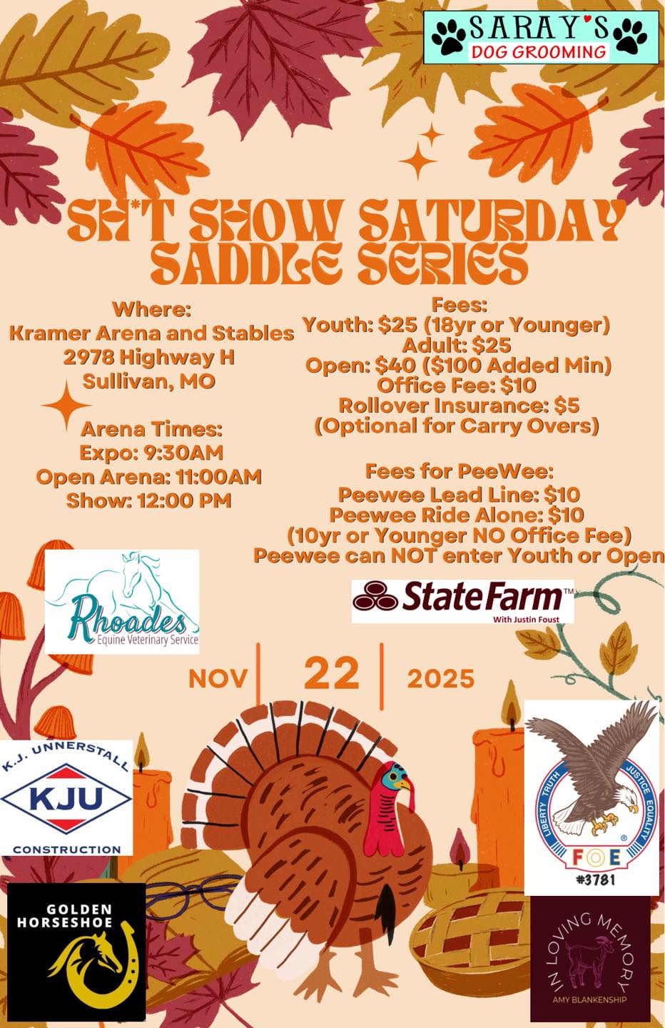 Flyer 1 for Sh*t Show Saturday Saddle Series