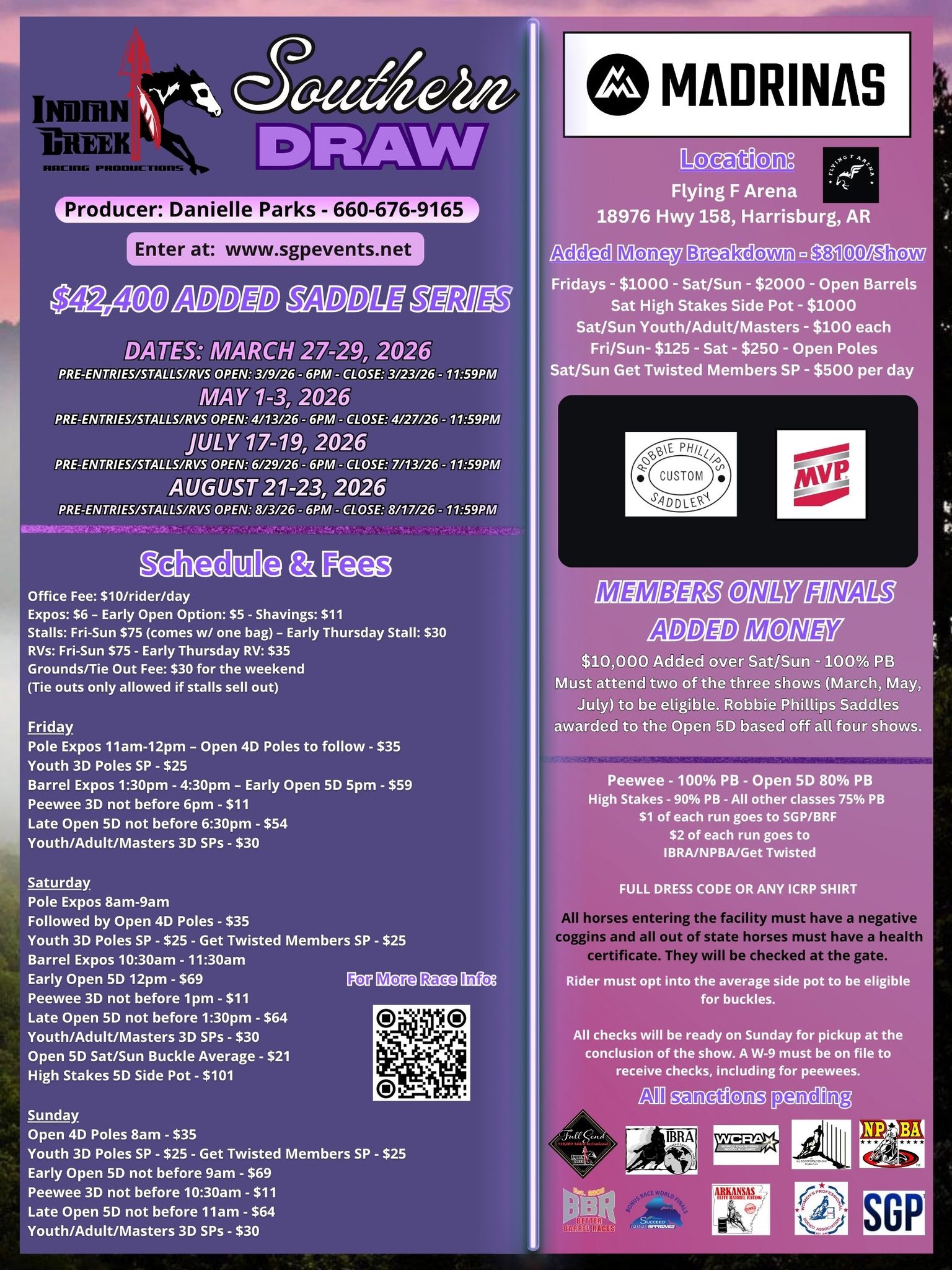 Flyer 1 for Indian Creek Southern Draw Saddle Series