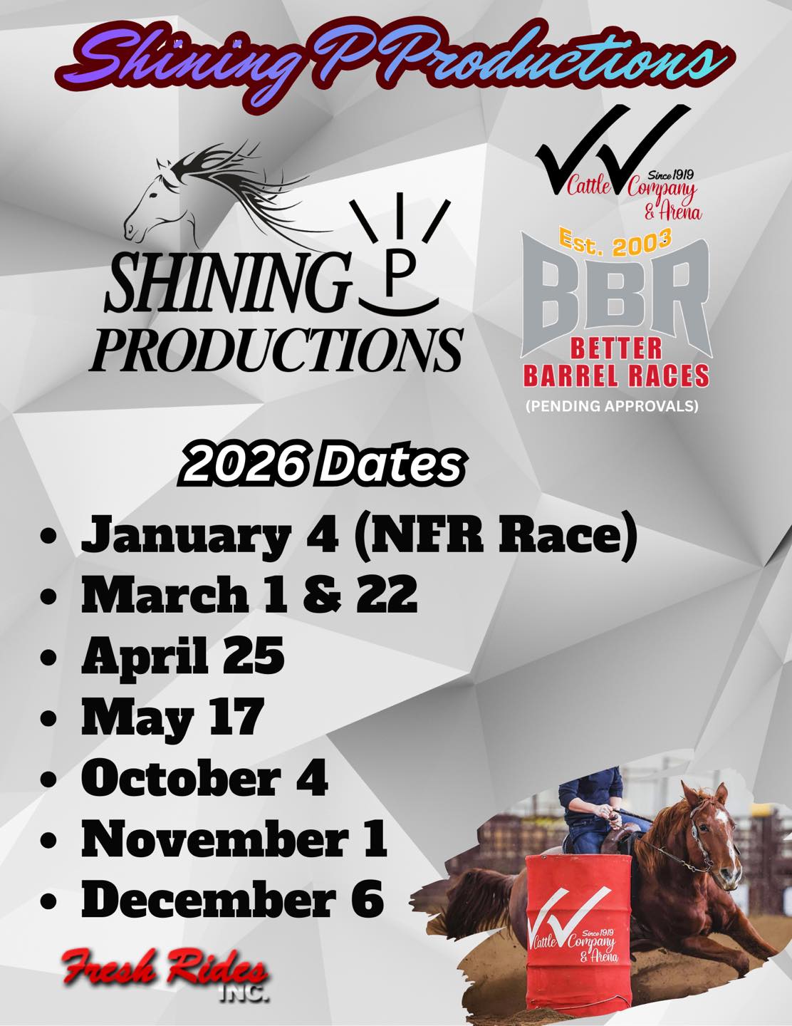 Flyer 1 for SP Productions Save the Date 2026