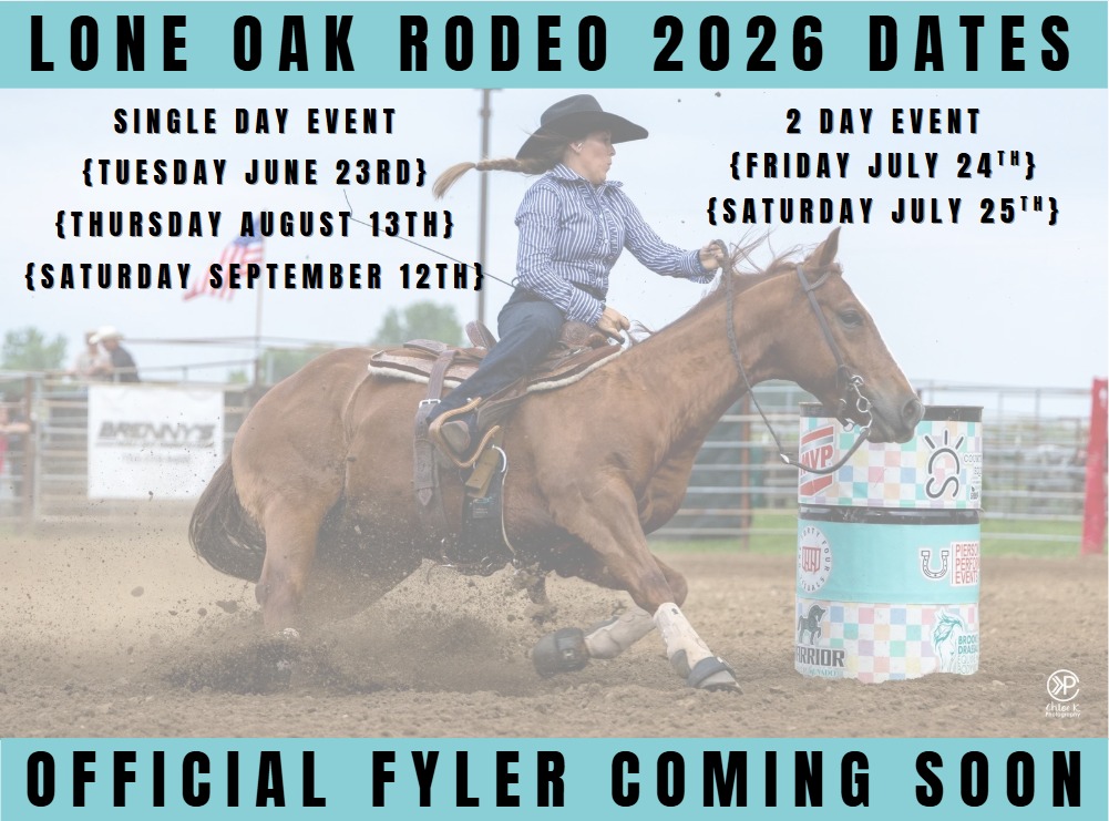 Flyer 1 for Lone Oak Rodeo 2026 PPE Jackpots