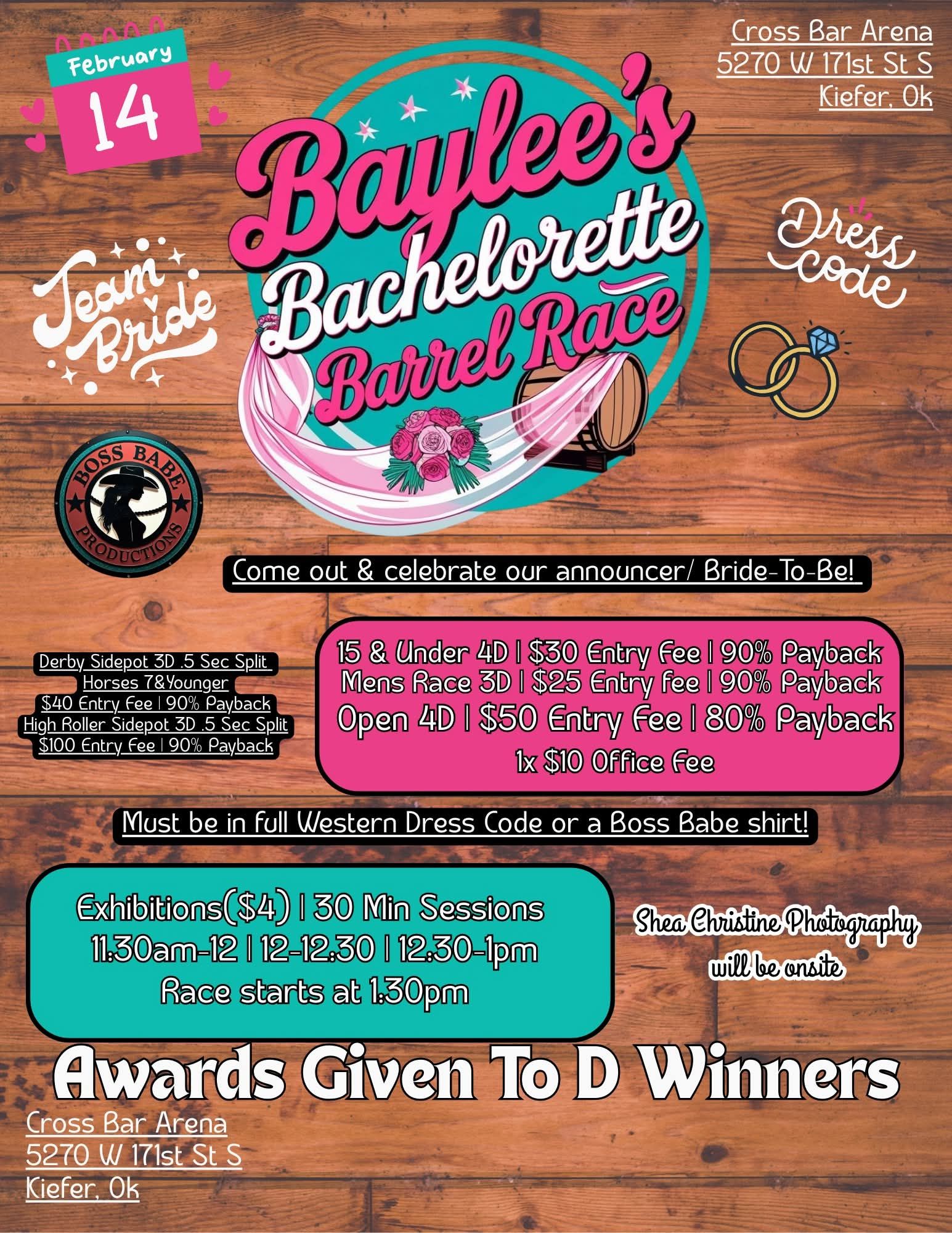 Flyer 1 for Baylee's Bachelorette Barrel Race