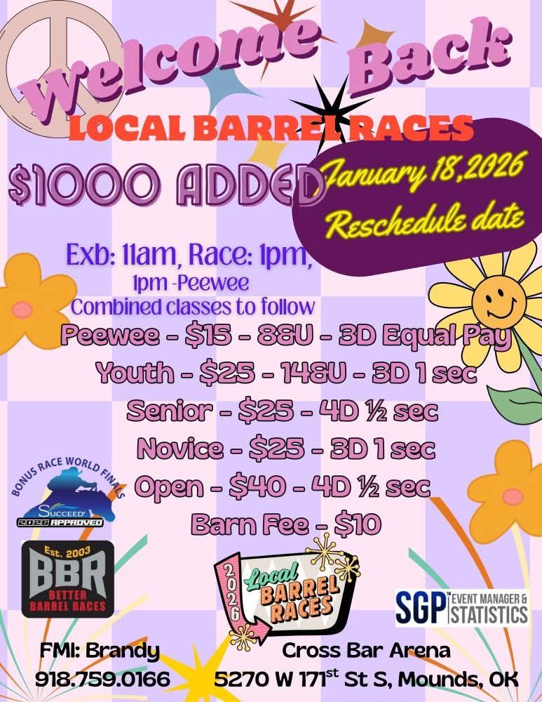 Flyer 1 for Welcome Back Barrel Racers