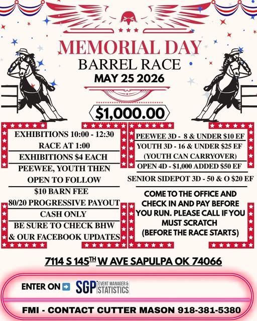 Flyer 1 for Memorial Day Barrel Race
