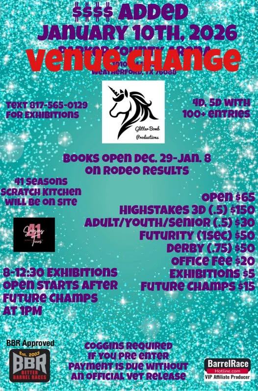 Flyer 1 for Open Barrel Race New Location Pending