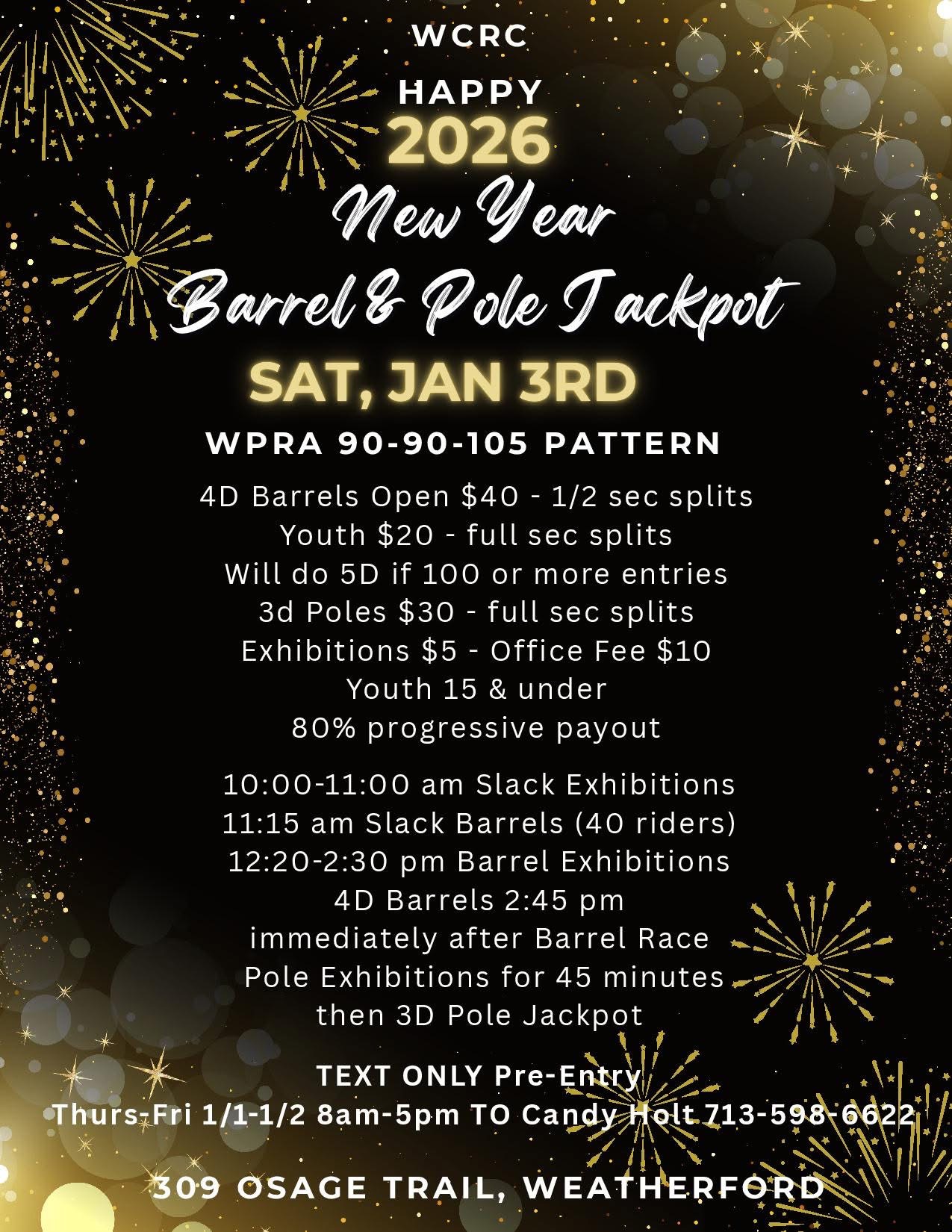 Flyer 1 for New Year Barrel and Pole Jackpt