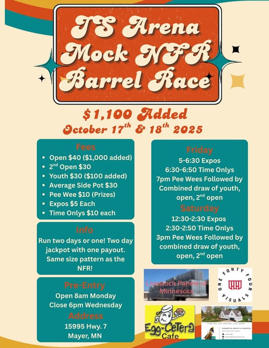JS Arena Mock NFR Race New Dates are 10/17 & 10/18