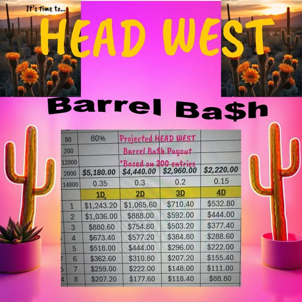 Flyer 2 for Head West Barrel Bash