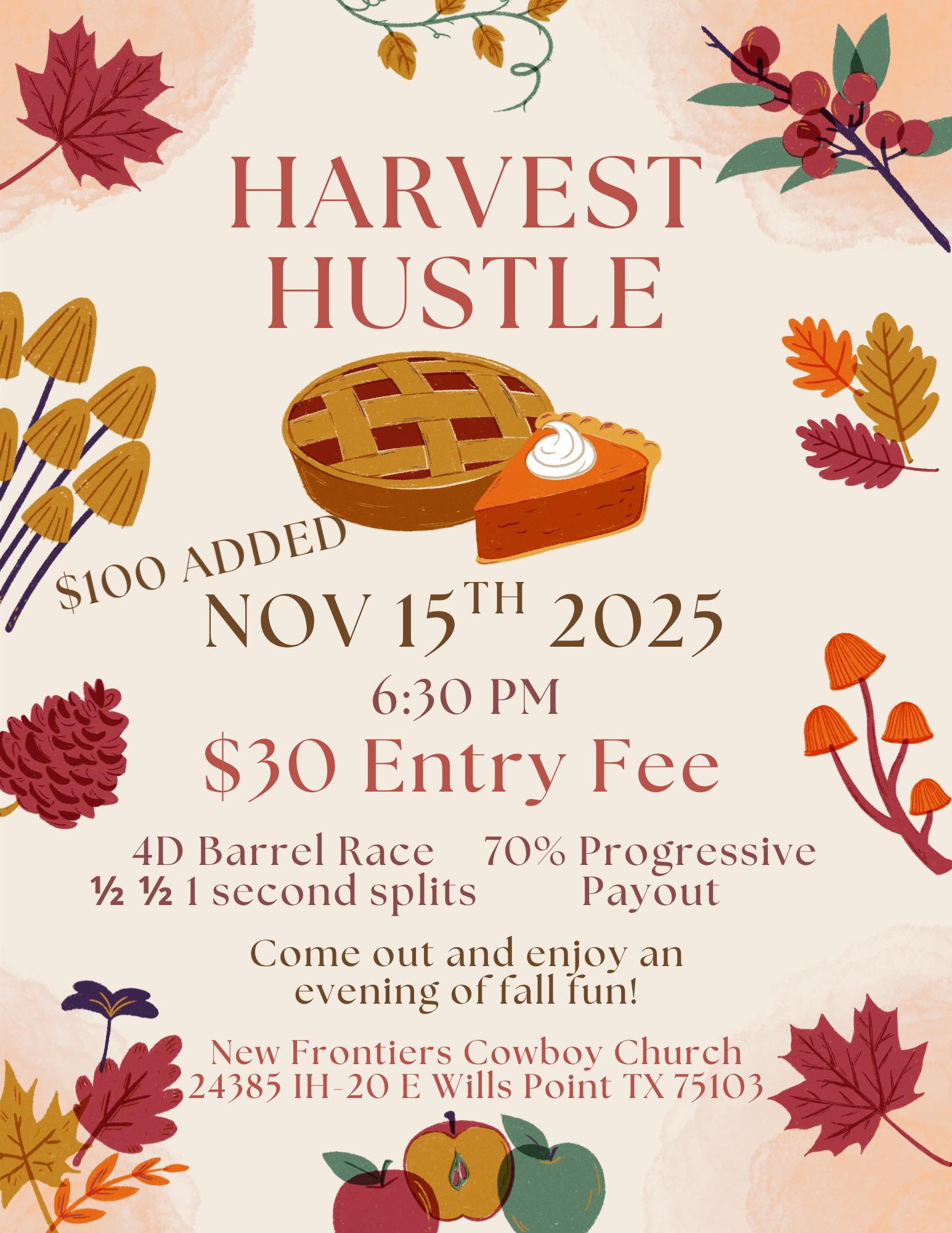 Flyer 2 for NEW DATE Freedom Barrel and Pole Bash  & Harvest Hustle