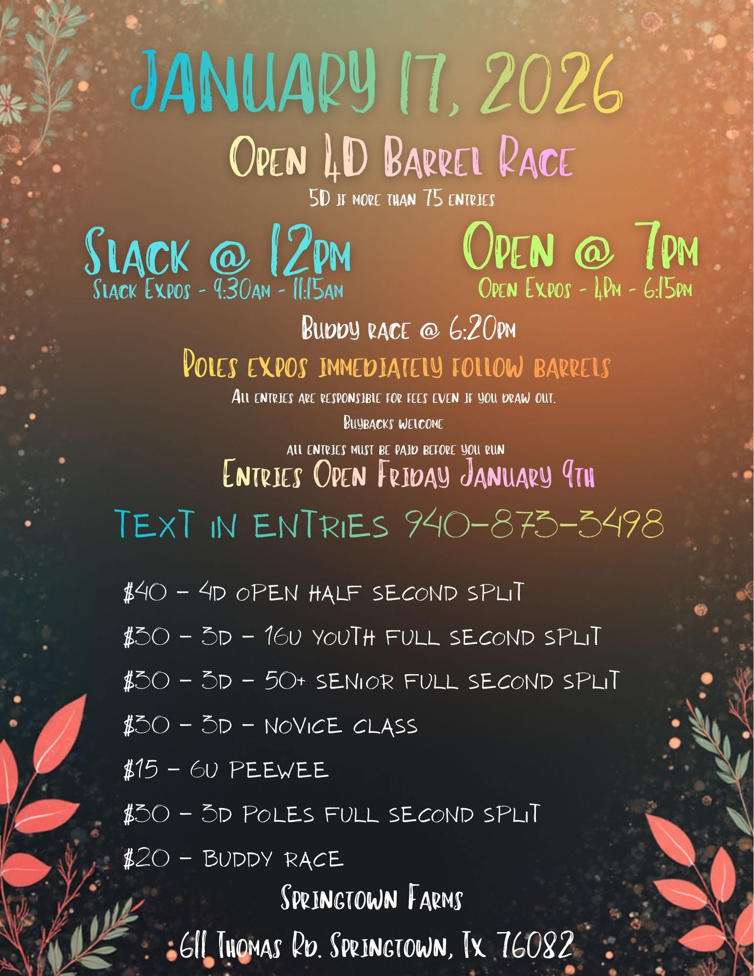 Flyer 1 for Open 4D Barrel Race