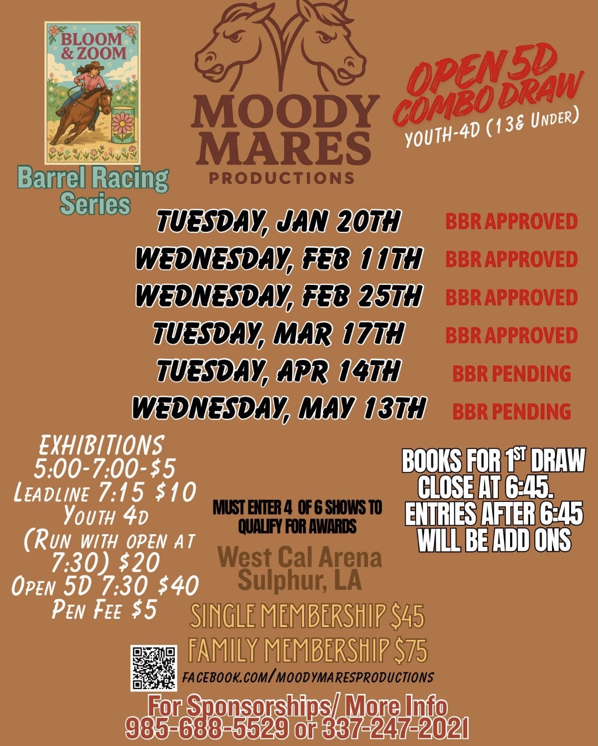 Flyer 1 for Moody Mares Productions