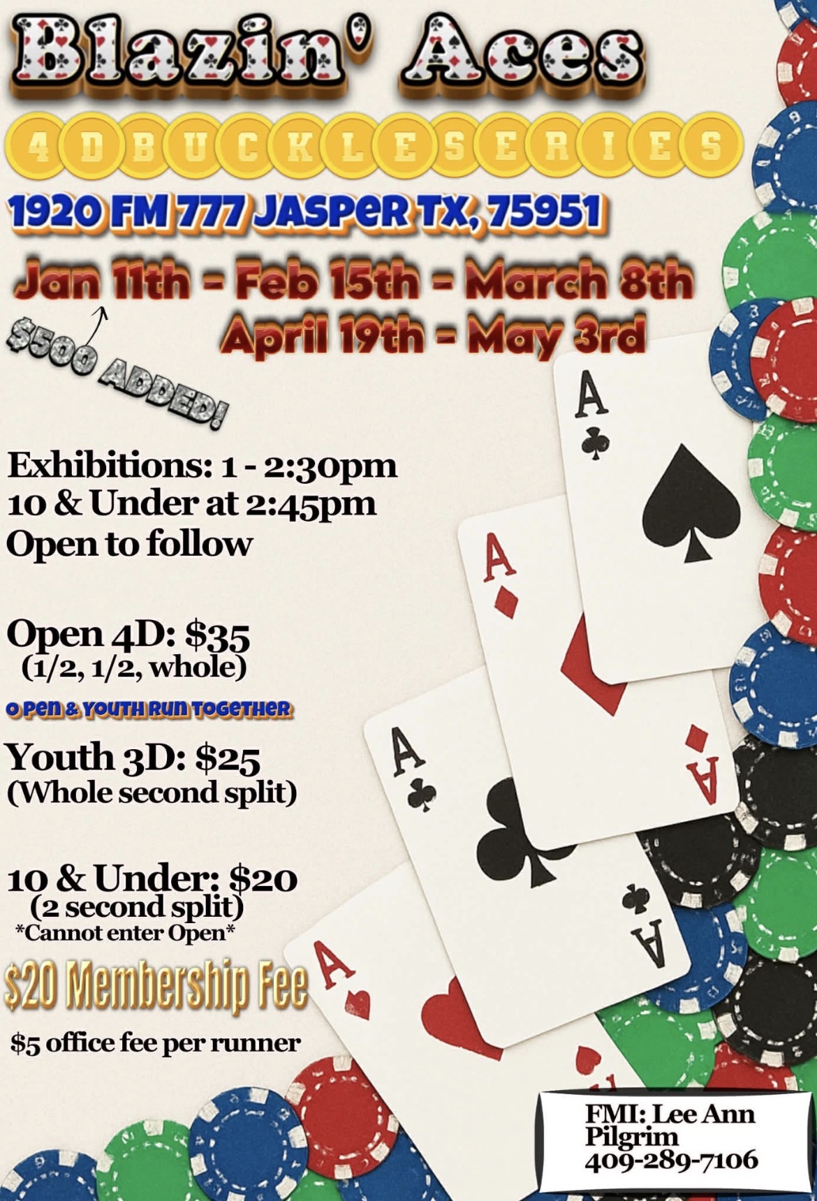 Flyer 1 for Blazin’ Aces Buckle Series 