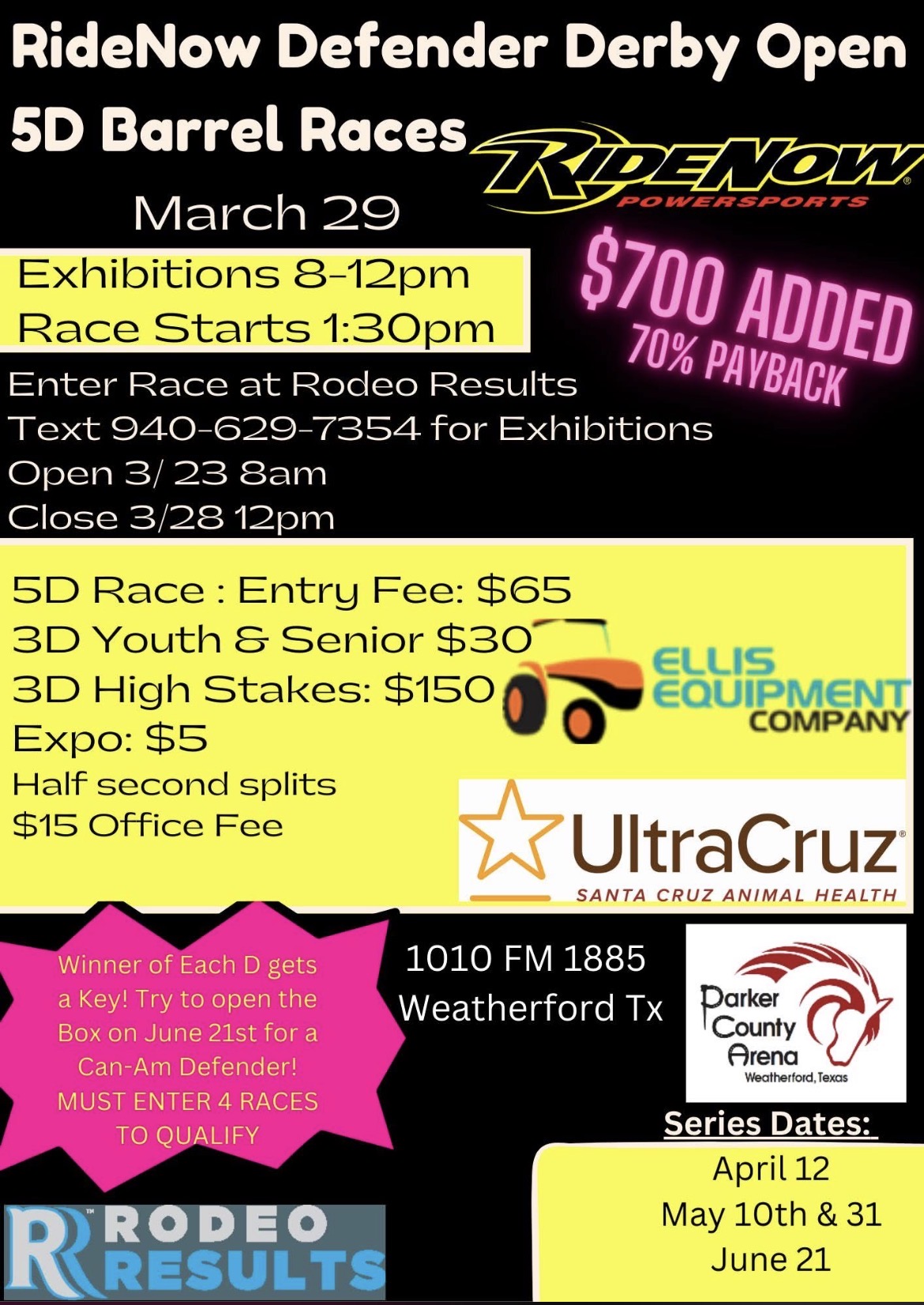 Flyer 1 for RideNow Defender Derby Open 5D 