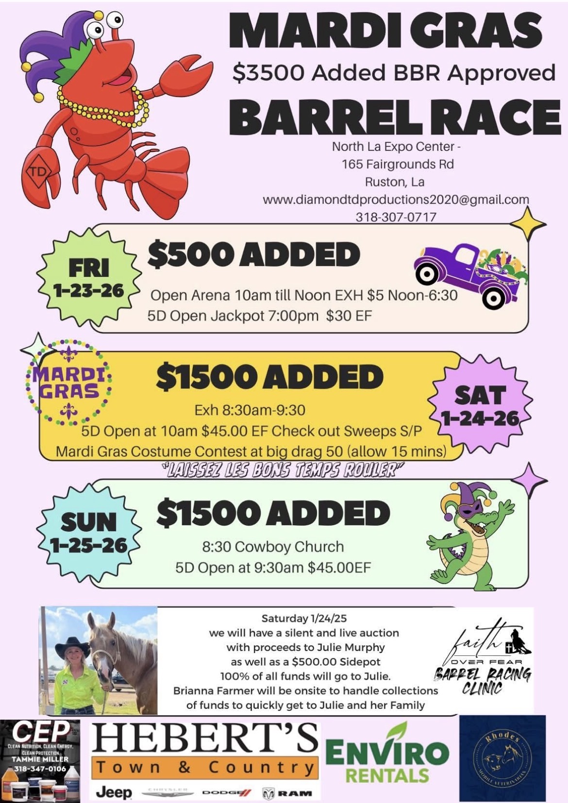 Flyer 1 for Mardi Gras Barrel Race