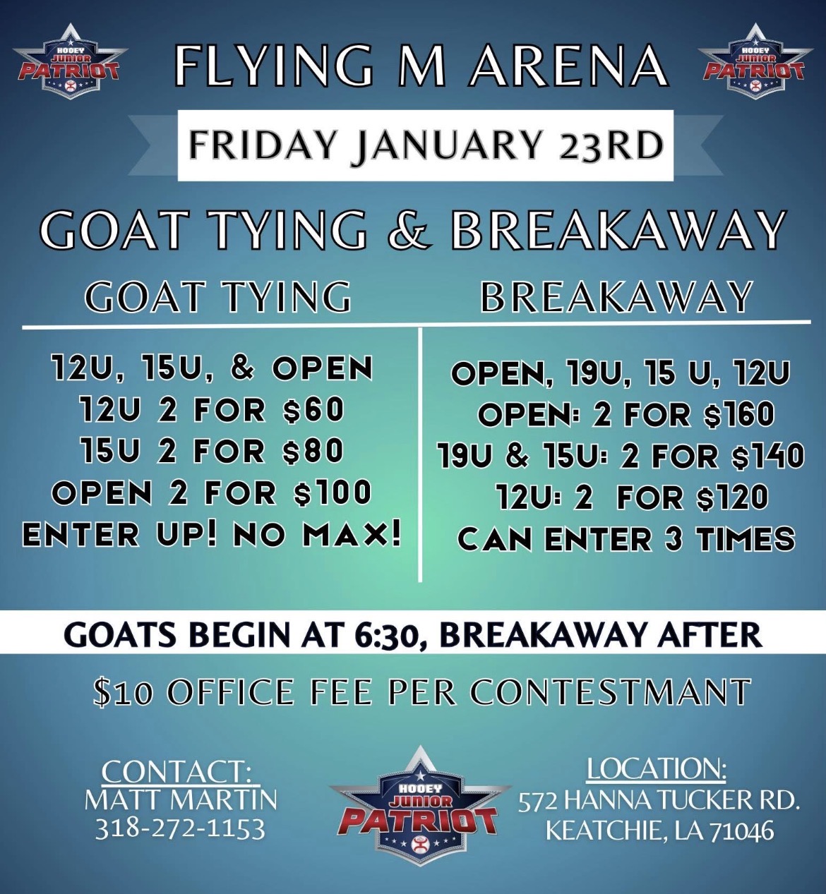 Flyer 1 for Flying M Arena 