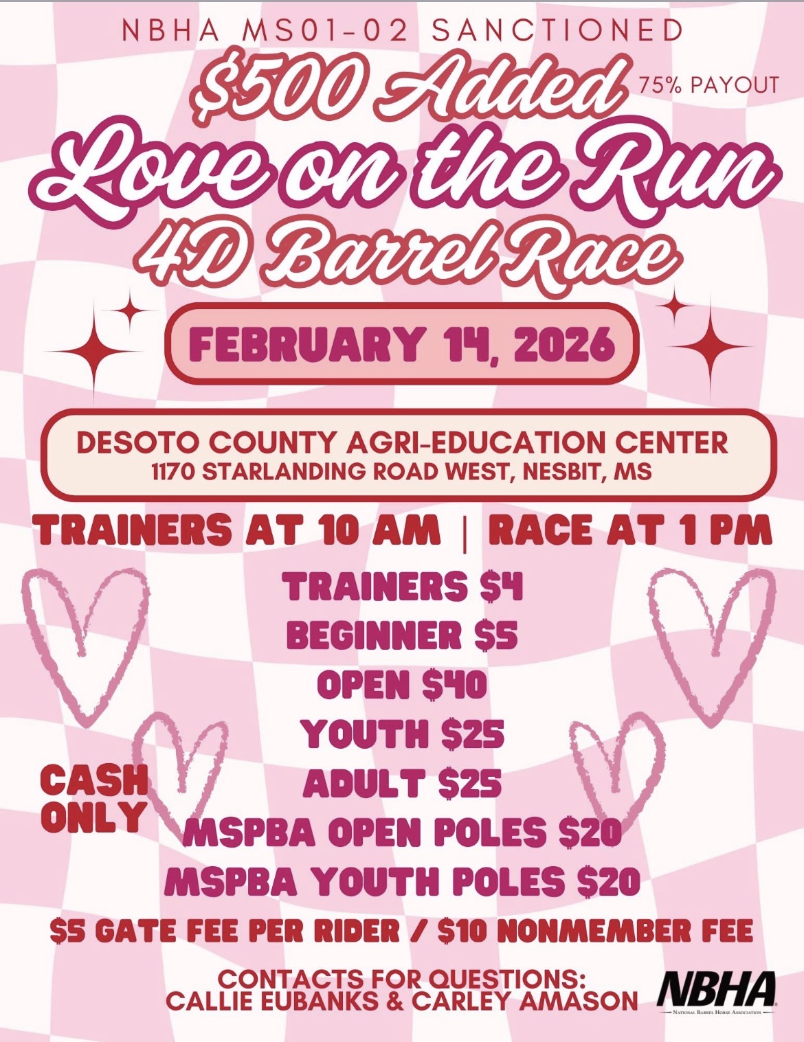 Flyer 1 for NBHA Ms 01-02 Love On The Run. 