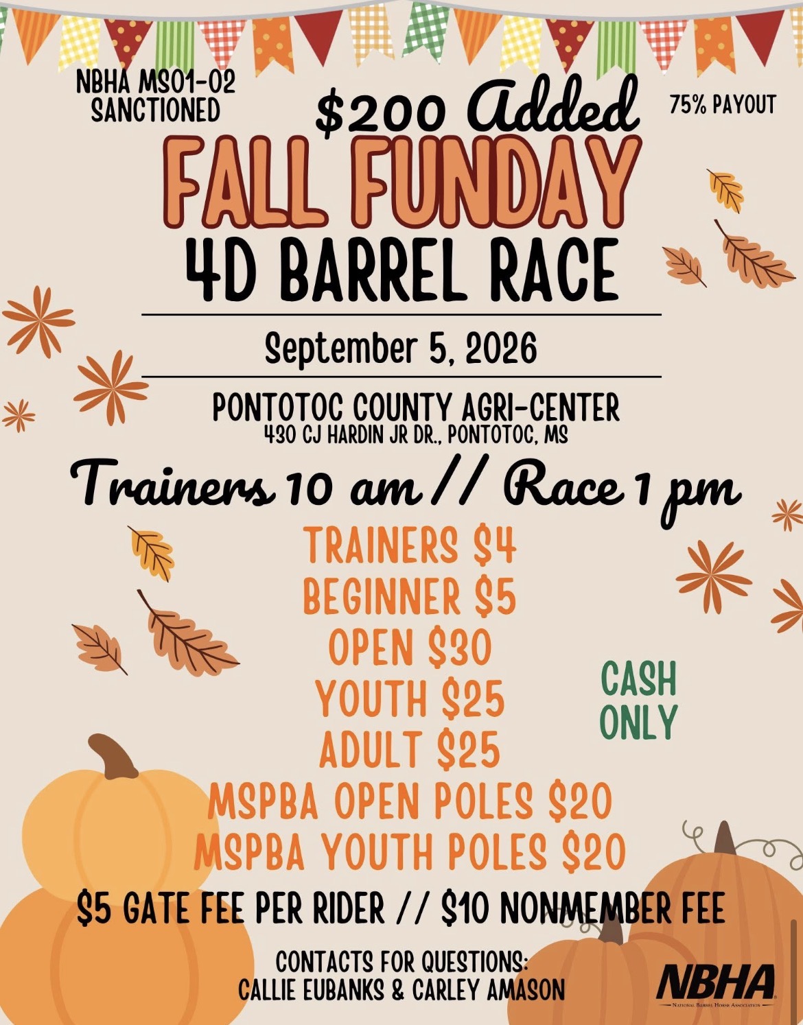 Flyer 1 for NBHA MS 01-02 Fall Funday 