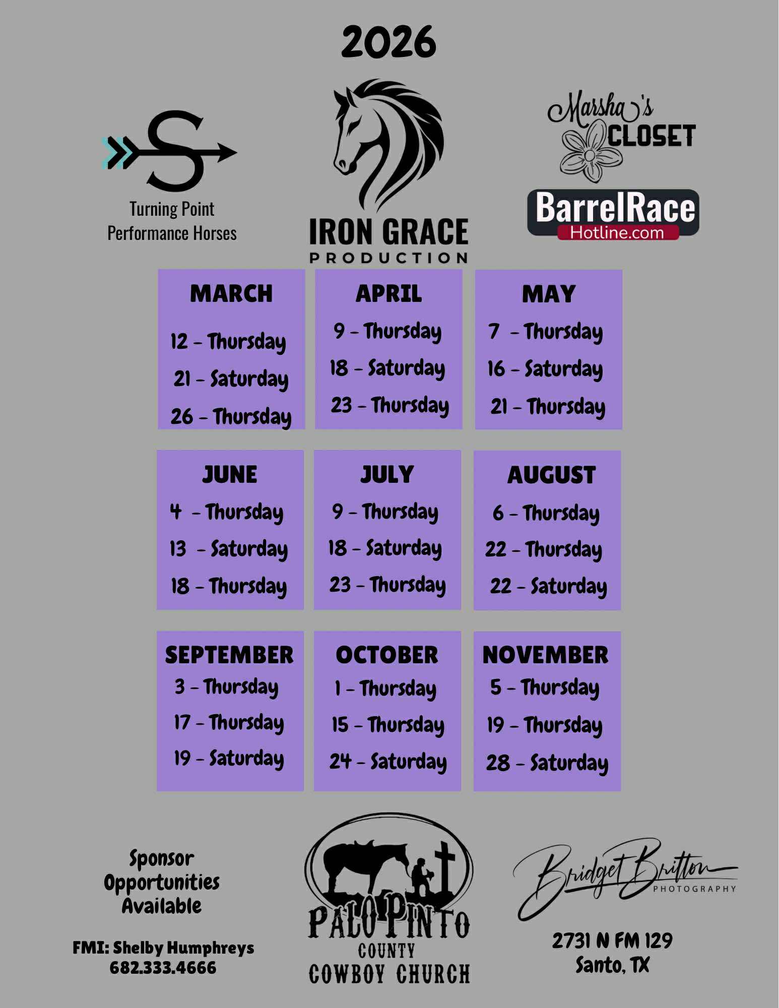 Flyer 1 for Iron Grace Production 2026