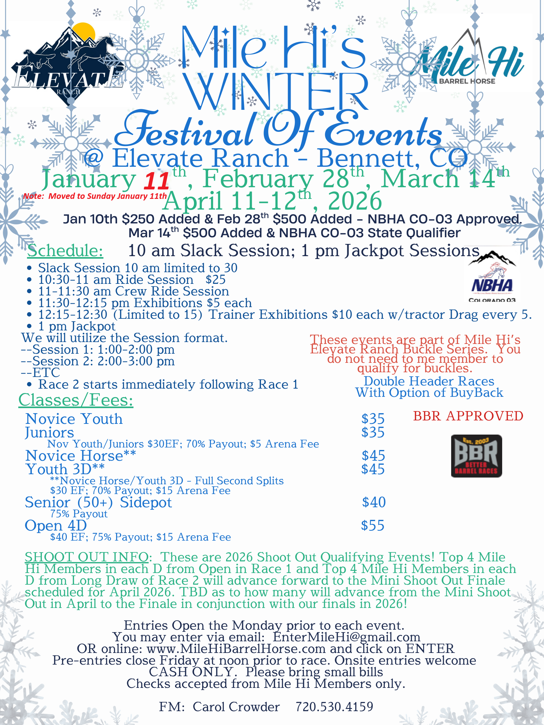 Flyer 1 for Mile Hi's Winter Festival of Events