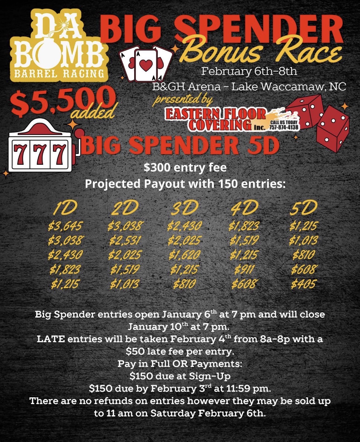 Flyer 1 for Big Spender Bonus Race 