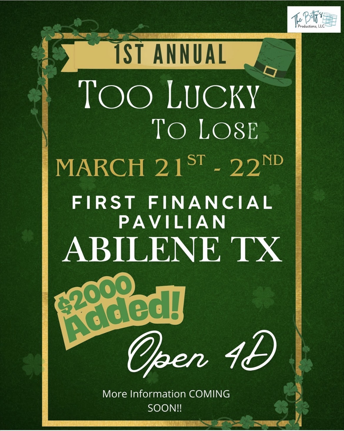 Flyer 1 for 1st annual Too Lucky To Lose 