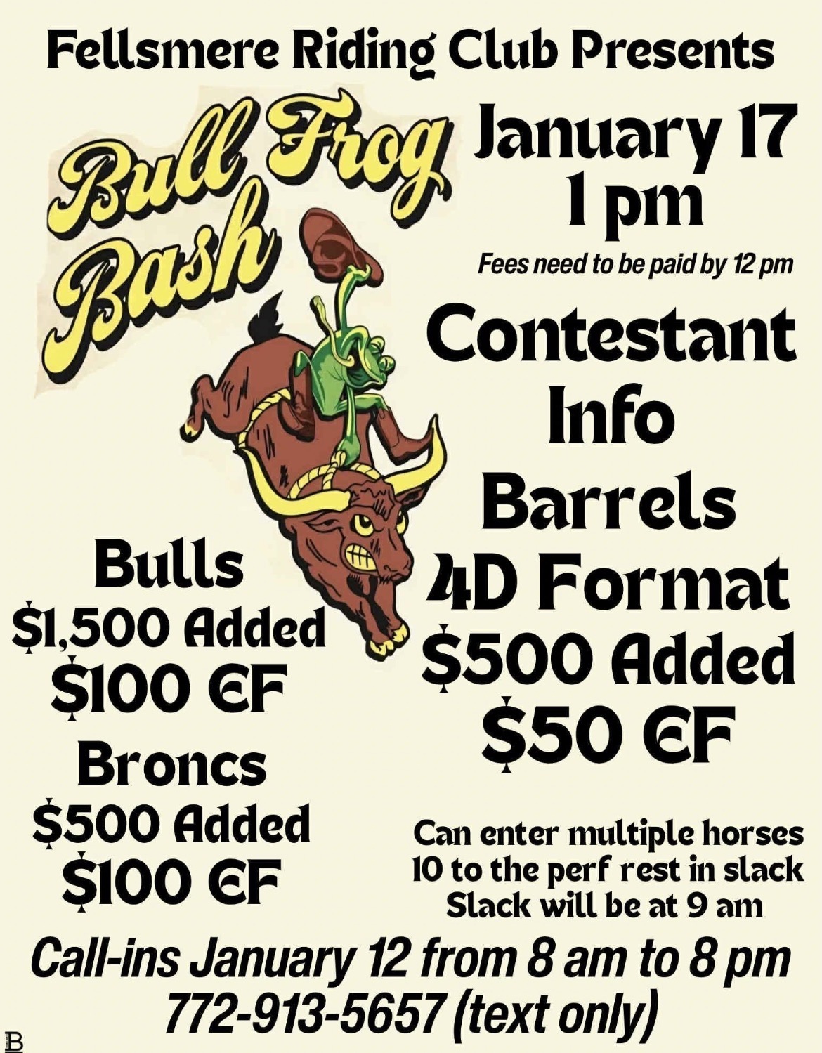 Flyer 1 for Bull Frog Bash 