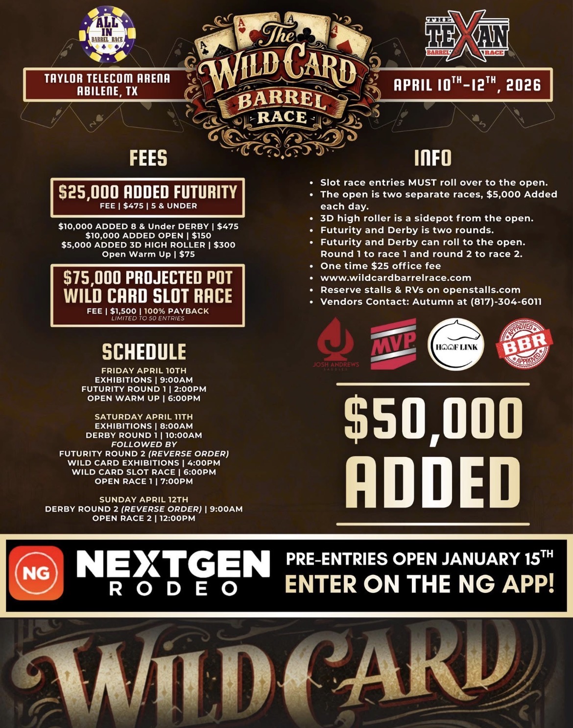 Flyer 1 for Wild Card Barrel Race 