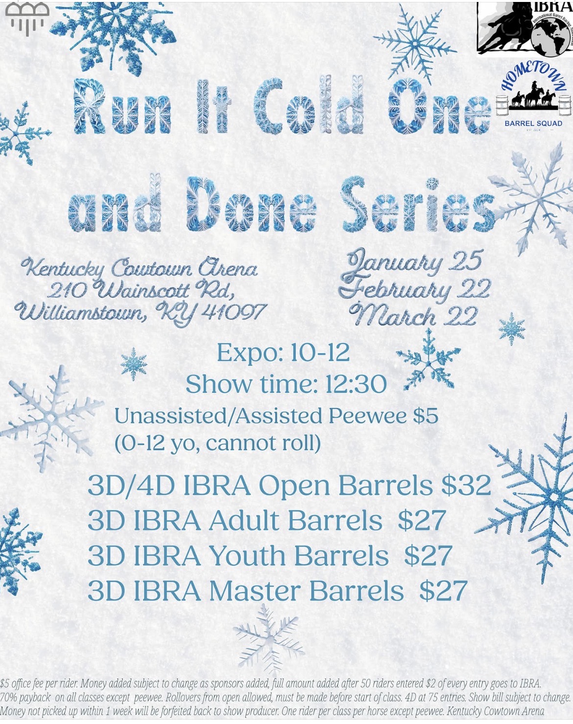 Flyer 1 for Run It Cold One and Done Series 