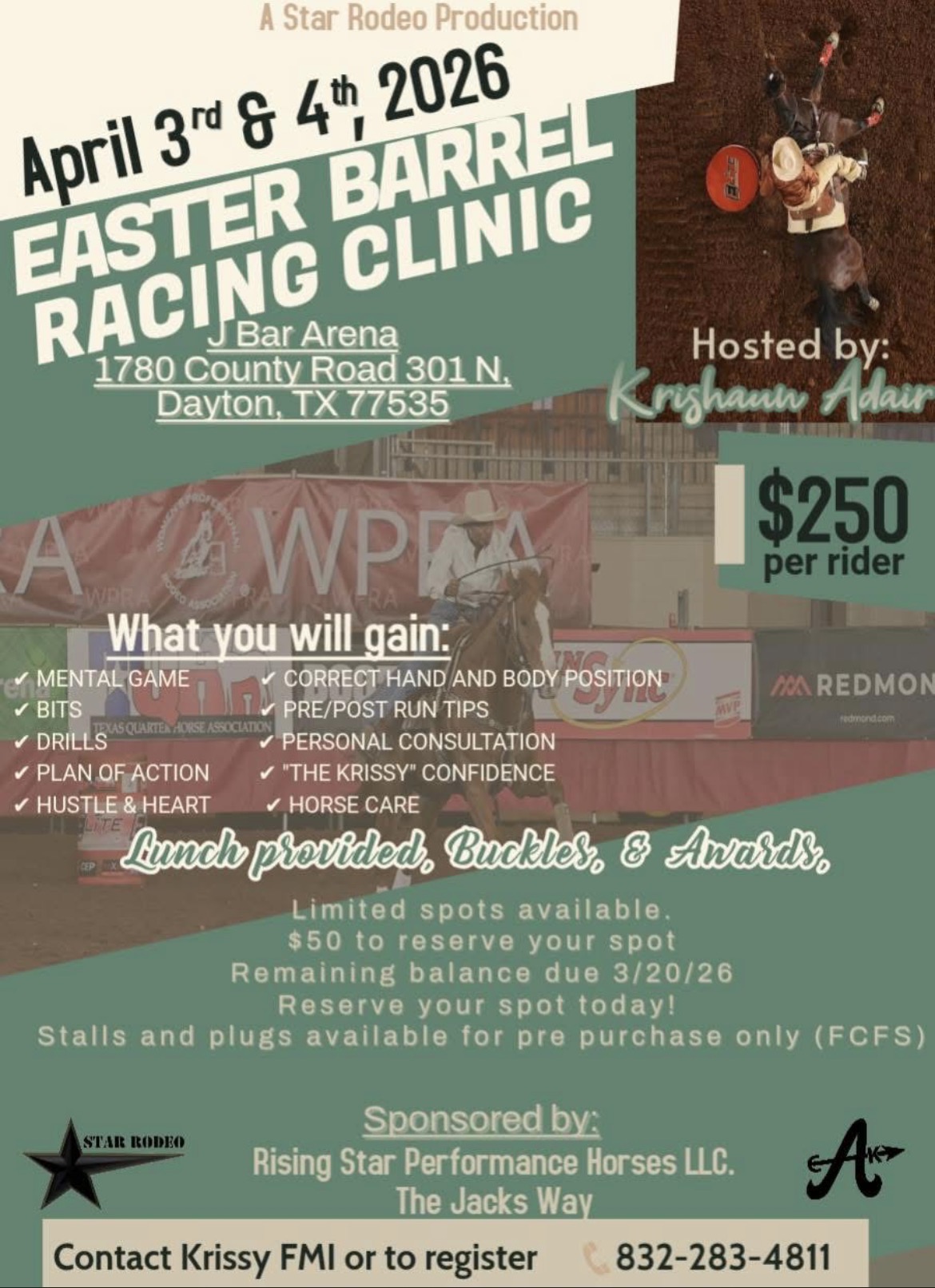 Flyer 1 for Easter Barrel Racing Clinic 