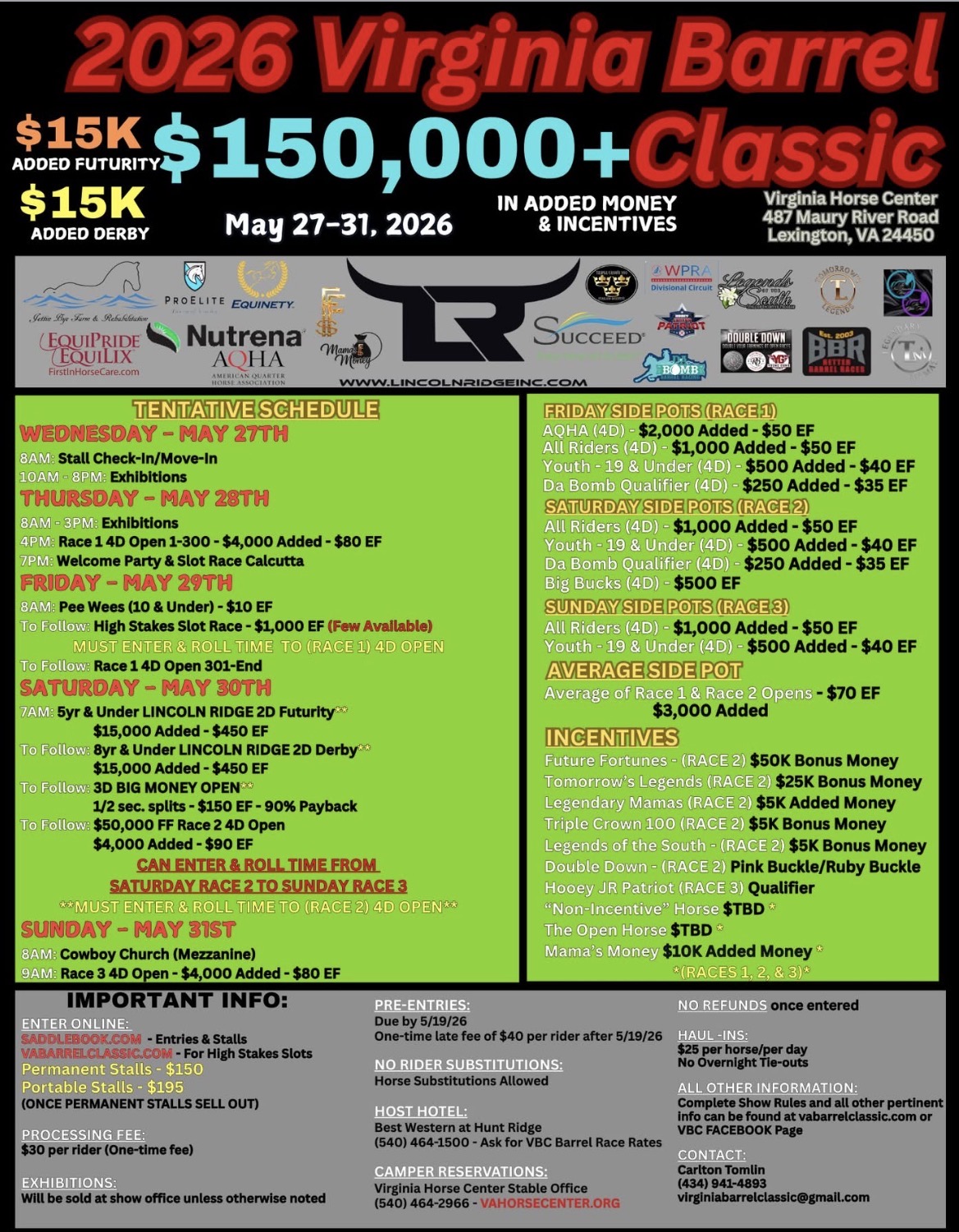 Flyer 1 for 2026 Virginia Barrel Classic 