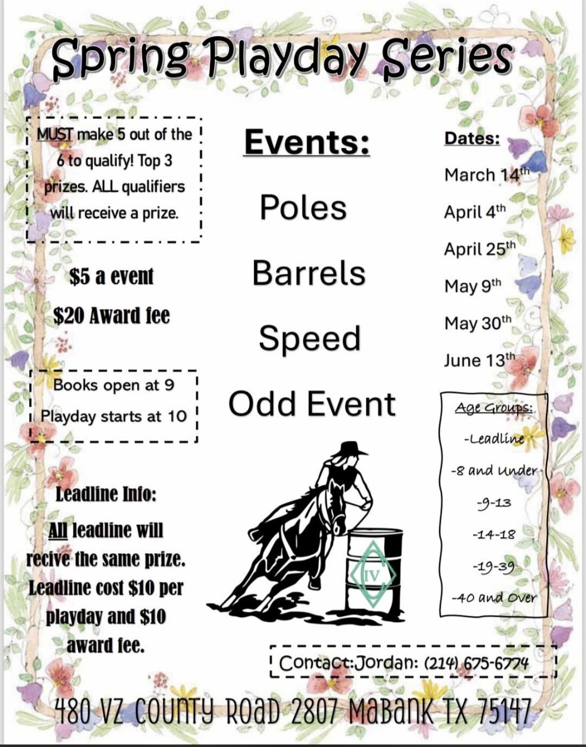 Flyer 1 for Spring Playday Series 