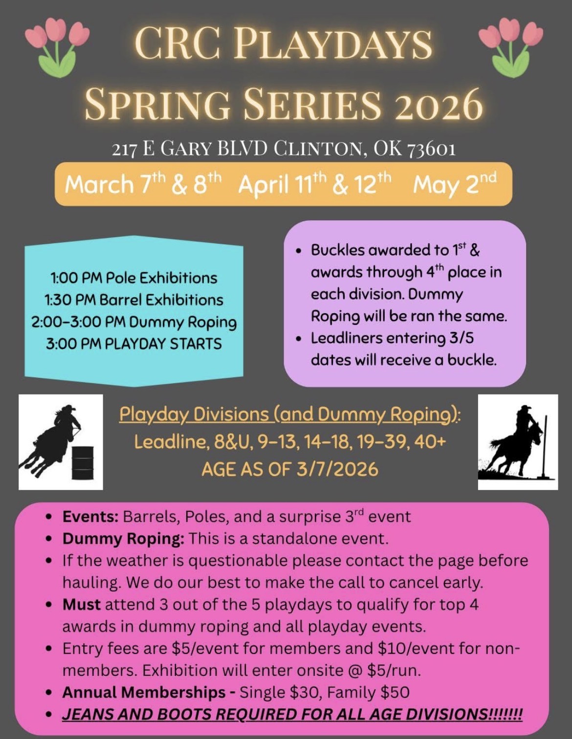Flyer 1 for CRC Playdays Spring Series 