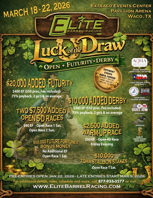 Flyer 1 for Elite Luck Of The Draw Open Futurity Derby