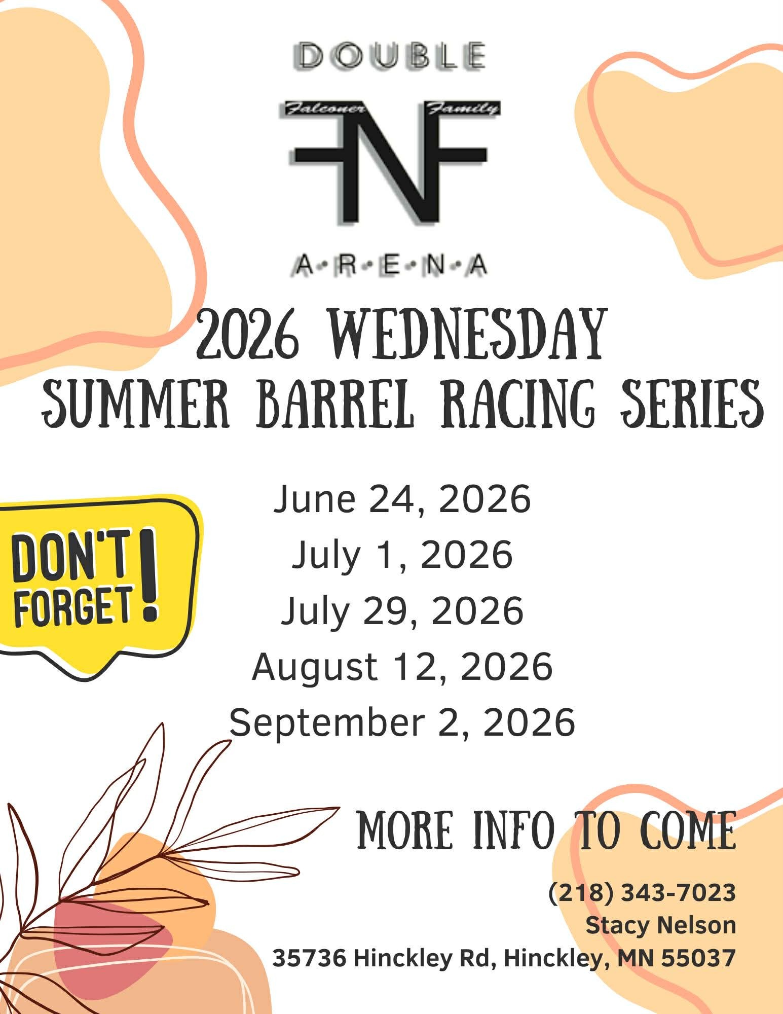 Flyer 1 for 2026 Wednesday Summer Barrel Racing Series