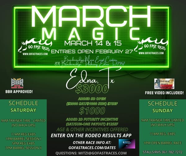 Flyer 1 for Go Fast Races 2026 Schedule